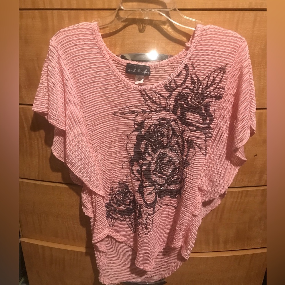 Pink short sleeve light weight sweater size XL 8-10